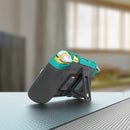 For Switch Lite Protective Shell Game Card Box Protective Sleeve Bracket Grip(Black and green)