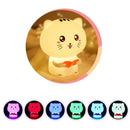 Creative Cute Cat Silicone Night Light Touch Control USB Charging Bedroom Bedside Desk Lamp with Recording+Remote Control(Pink)