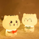 Creative Cute Cat Silicone Night Light Touch Control USB Charging Bedroom Bedside Desk Lamp with Recording+Remote Control(Blue)