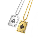 OPK 1670 All-match Titanium Steel Spade A Playing Card Pendant Personality Men Necklace, Color:True Color Pendant+Chain