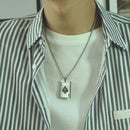 OPK 1670 All-match Titanium Steel Spade A Playing Card Pendant Personality Men Necklace, Color:True Color Pendant+Chain
