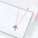 OPK 1646 Crystal Fishtail Pendant Clavicle Chain Ladies Necklace