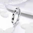Pet Footprint Ring S925 Sterling Silver Oil Drop Ring, Size: 8