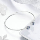 Bright Blue Eyes Inlaid Zircon Bracelet S925 Sterling Silver Bracelet