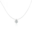 Invisible Fish Line Necklace Zircon Pendant S925 Sterling Silver Necklace