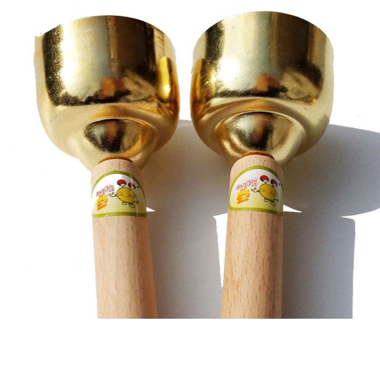 1 Pair Imitation Copper Handle Touch Clock Orff Musical Instrument, Size:M (Diameter 45mm)