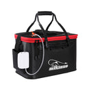Thickened Multifunctional Folding Live Fish Box Fishing Bucket, Size:45 cm (with Handle and Side Pocket)(Black)