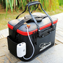 Thickened Multifunctional Folding Live Fish Box Fishing Bucket, Size:45 cm (with Handle and Side Pocket)(Black)