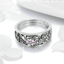 S925 Sterling Silver Ring Flower Dance Fashion Personality Ring, Size:6 US Size 52mm