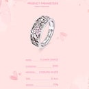 S925 Sterling Silver Ring Flower Dance Fashion Personality Ring, Size:6 US Size 52mm