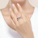 S925 Sterling Silver Ring Flower Dance Fashion Personality Ring, Size:6 US Size 52mm