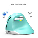 DELUX M618Mini Colorful Wireless Luminous Vertical Mouse Bluetooth Rechargeable Vertical Mouse(Color white)