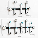Creative Hook Clothes Coat Hook Bathroom Wall Metal Coat Hook, Style:5 Hooks, Color:Gold