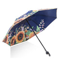 Sunflower Vinyl Sunscreen Double-layer Sunshade UV Umbrella Folding Rain and Sun Dual-purpose Umbrella(Navy )