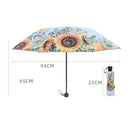Sunflower Vinyl Sunscreen Double-layer Sunshade UV Umbrella Folding Rain and Sun Dual-purpose Umbrella(Navy )