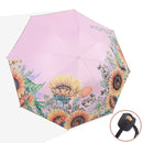 Sunflower Vinyl Sunscreen Double-layer Sunshade UV Umbrella Folding Rain and Sun Dual-purpose Umbrella(Pink)