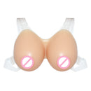 Cross-dressing Prosthetic Breast Conjoined Silicone Fake Breasts for Men Disguised as Women Breasts Fake Breasts, Size:1200g, Style:Transparent Shoulder Strap Non-stick(Complexion)