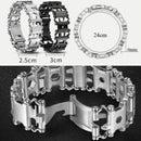 Multifunctional Stainless Steel Outdoor Survive Tool Bracelet for Men(316L Wide Silver)