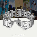 Multifunctional Stainless Steel Outdoor Survive Tool Bracelet for Men(316L Wide Silver)