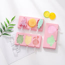 3 PCS Homemade Handmade DIY Cartoon Fruit with Lid Silicone Ice Cream Mold Making Ice Tray, Style:Dinosaur World(Pink)