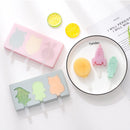 3 PCS Homemade Handmade DIY Cartoon Fruit with Lid Silicone Ice Cream Mold Making Ice Tray, Style:Dinosaur World(Pink)