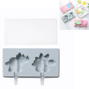3 PCS Homemade Handmade DIY Cartoon Fruit with Lid Silicone Ice Cream Mold Making Ice Tray, Style:Dinosaur World(Blue)