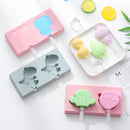 3 PCS Homemade Handmade DIY Cartoon Fruit with Lid Silicone Ice Cream Mold Making Ice Tray, Style:Dinosaur World(Blue)