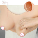 Skinless Silicone Breast Implants Bionic Breast Implants Fake Breast Underwear Chest Pads, Size:E Cup(Paste Skin Tone)