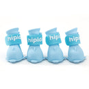 4 PCS/Set Cartoon Dog Shoes Pet Silicone Waterproof Rain Boots, Size: L(Blue)