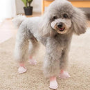 4 PCS/Set Cartoon Dog Shoes Pet Silicone Waterproof Rain Boots, Size: L(Pink )