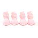 4 PCS/Set Cartoon Dog Shoes Pet Silicone Waterproof Rain Boots, Size: L(Pink )