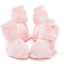 4 PCS/Set Cartoon Dog Shoes Pet Silicone Waterproof Rain Boots, Size: L(Pink )