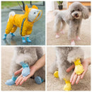 4 PCS/Set Cartoon Dog Shoes Pet Silicone Waterproof Rain Boots, Size: L(Pink )