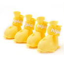 4 PCS/Set Cartoon Dog Shoes Pet Silicone Waterproof Rain Boots, Size: L(Yellow )