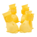 4 PCS/Set Cartoon Dog Shoes Pet Silicone Waterproof Rain Boots, Size: L(Yellow )