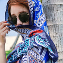 Summer Cotton and Linen Ethnic Travel Silk Scarf Sunscreen Big Shawl Ladies Beach Towel, Size:180 x 100cm(Golden Years)