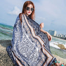 Summer Cotton and Linen Ethnic Travel Silk Scarf Sunscreen Big Shawl Ladies Beach Towel, Size:180 x 100cm(Wild And Unruly)