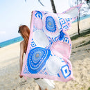 Summer Cotton and Linen Ethnic Travel Silk Scarf Sunscreen Big Shawl Ladies Beach Towel, Size:180 x 100cm(Pink Discs)