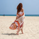 Summer Cotton and Linen Ethnic Travel Silk Scarf Sunscreen Big Shawl Ladies Beach Towel, Size:180 x 100cm(Yellow Geometry)