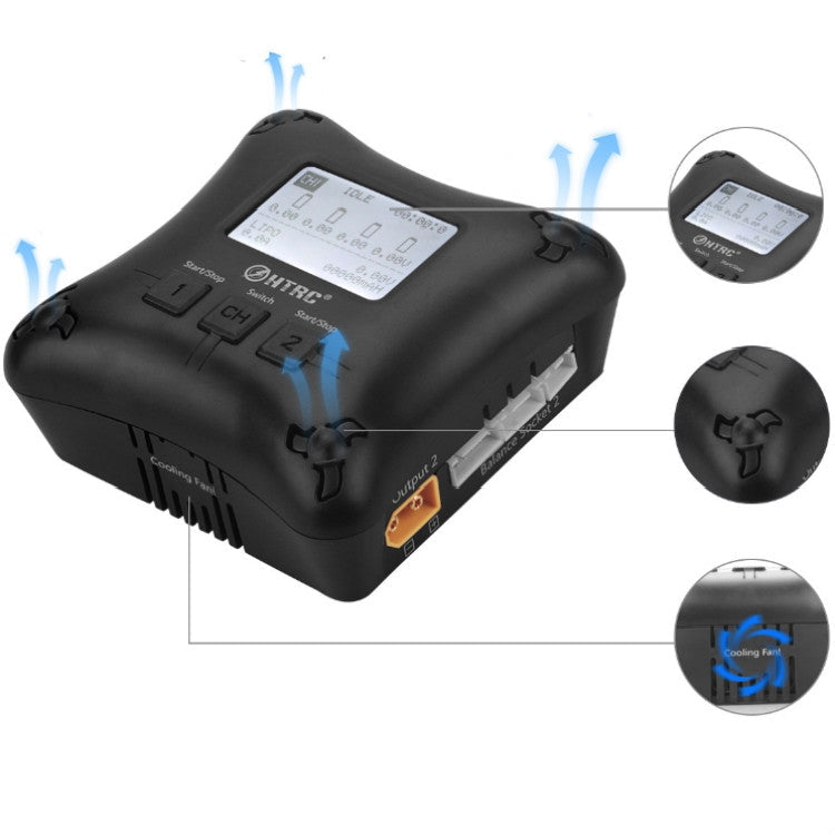 HTRC H4AC DUO Model Airplane Lithium Battery Charger Electric Toy Charger with AC, EU Plug