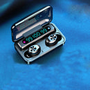 F9-10 IPX7 Waterproof Bluetooth Earphone with Magnetic Charging Compartment & Three LED Digital Display(Black )