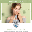 S925 Sterling Silver Blue Zircon Movable Owl Pendant DIY Bracelet Accessories, Style:Necklace+Pedndant