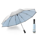 Automatic Titanium Silver Reverse Three-Fold Umbrella Folding Outdoor Sun Umbrella Sunshade Rain Or Sun Umbrella(Quiet Blue)
