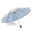 Automatic Titanium Silver Reverse Three-Fold Umbrella Folding Outdoor Sun Umbrella Sunshade Rain Or Sun Umbrella(Quiet Blue)