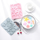 4 PCS Marine Life Three-dimensional Silicone Ice Cream Mold High Temperature Resistant Multifunctional Baking Cake Chocolate Mold(Blue)