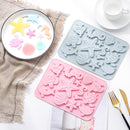 4 PCS Marine Life Three-dimensional Silicone Ice Cream Mold High Temperature Resistant Multifunctional Baking Cake Chocolate Mold(Blue)