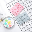 4 PCS Marine Life Three-dimensional Silicone Ice Cream Mold High Temperature Resistant Multifunctional Baking Cake Chocolate Mold(Blue)