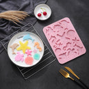 4 PCS Marine Life Three-dimensional Silicone Ice Cream Mold High Temperature Resistant Multifunctional Baking Cake Chocolate Mold(Blue)