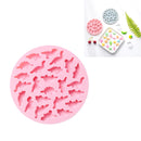10 PCS Round Cartoon Soft Candy Jelly Steamable Silicone Mold Ice Cream Chocolate Dripping Mold, Style:Dinosaur World(Pink)