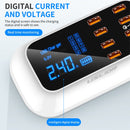 USLION PD18W Charger QC Multi-port USB Smart Digital Power Strip LED Screen Digital Display Charger US Plug